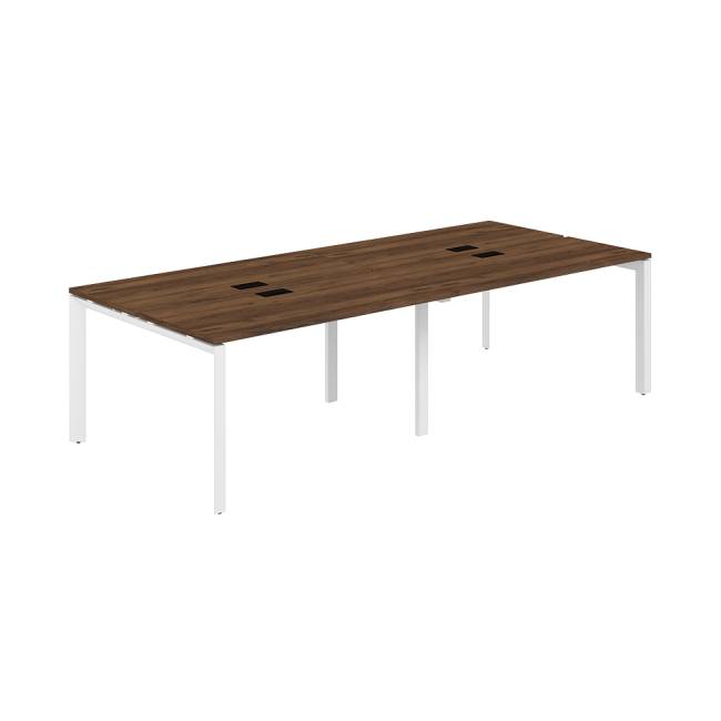 PR.252.DM.P59.WH / Рабочая станция 2800х1238х750 / профиль: 59х59 белый; столешница: дуб модена
