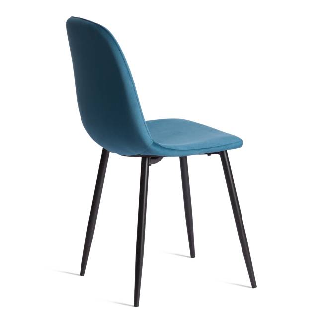 Стул Бриз/Breeze (мод.4724) велюр/металл, 44х53х87см, темно-бирюзовый (HLR62)/черный (Комплект из 4 шт.) синий Велюр/металл