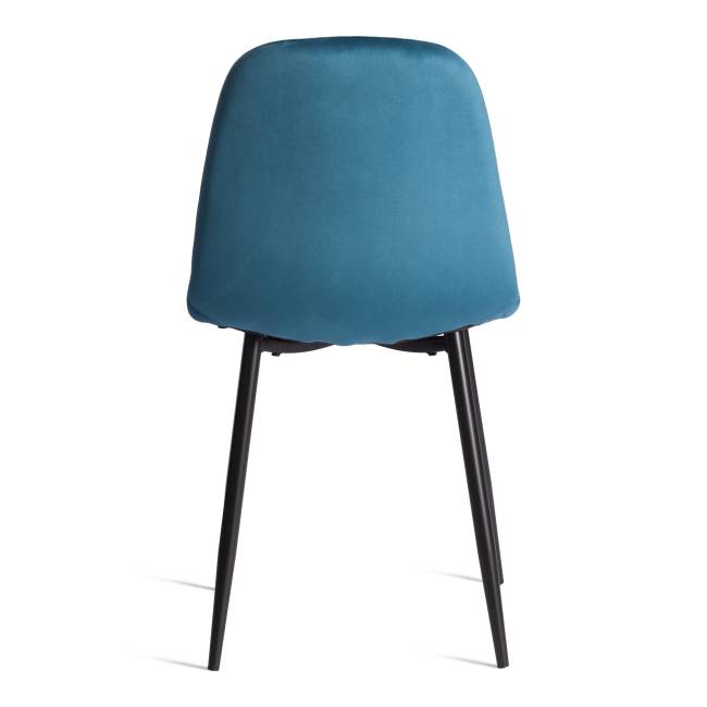Стул Бриз/Breeze (мод.4724) велюр/металл, 44х53х87см, темно-бирюзовый (HLR62)/черный (Комплект из 4 шт.) синий Велюр/металл