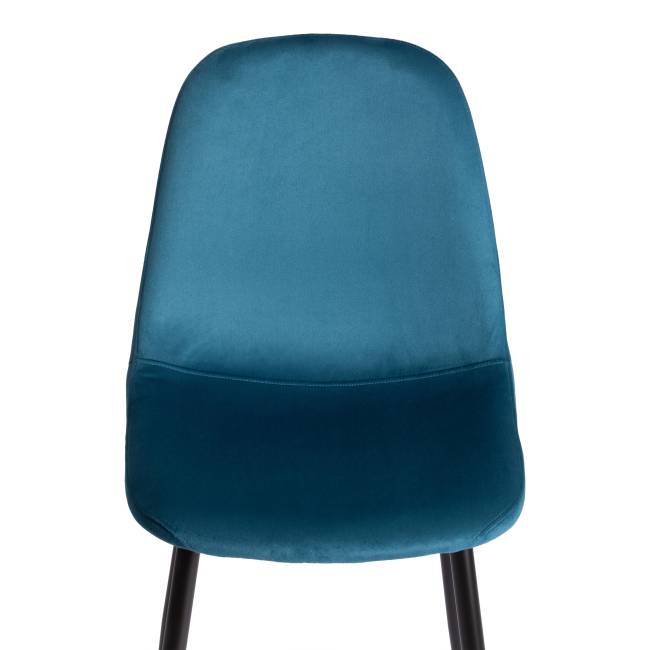 Стул Бриз/Breeze (мод.4724) велюр/металл, 44х53х87см, темно-бирюзовый (HLR62)/черный (Комплект из 4 шт.) синий Велюр/металл