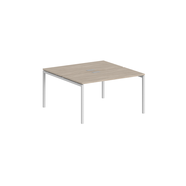 SG.241.OL.44.WH / Рабочая станция 1200х1238х750 / профиль: 40х40 белый; столешница: дуб светлый