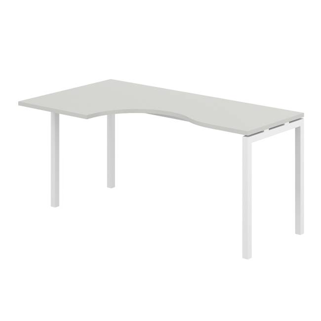 SG.232.SH.44.WH.L / Стол эргономичный 1600х900х750 левый МК40х40 / профиль: 40х40 белый; столешница: серый бархат
