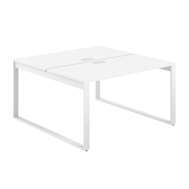 AG.137.WH.L.72.WH  / Рабочая станция 1200х1638х750  / профиль О-образный: 70х20 белый; лючок: серебро; столешница: белый