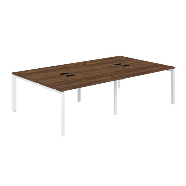 PR.258.DM.P59.WH / Рабочая станция 2800х1638х750 / профиль: 59х59 белый; столешница: дуб модена