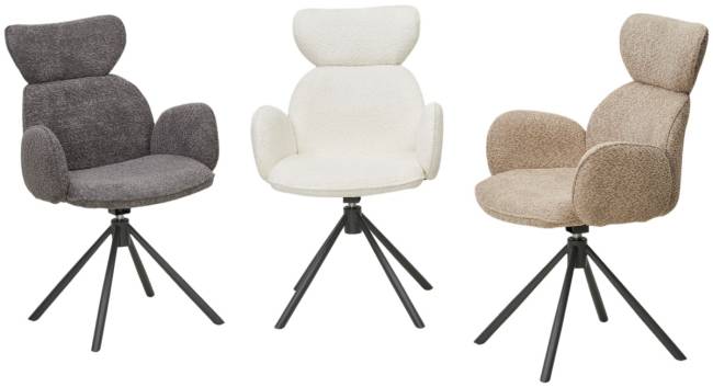 Стул ВАРДИ (VARDY) 360 град.поворот. Темно-серый  букле XD841-16 / Серый, ®DISAUR