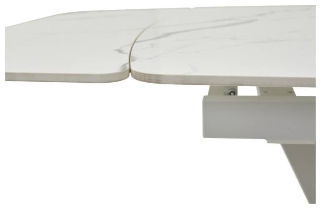 Стол АЛАТРИ (ALATRI) 120 цвет БЕЛЫЙ МРАМОР ГЛЯНЦ. (GLOSS STATUARIO WHITE), керамика / БЕЛЫЙ, ®DISAUR