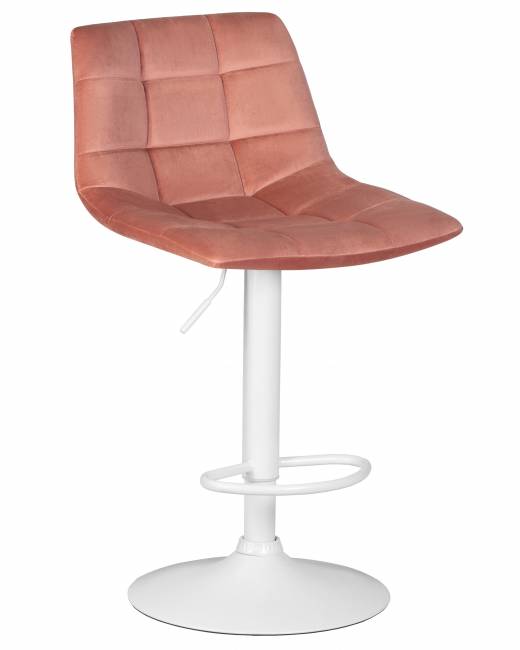Стул барный DOBRIN TAILOR WHITE, пудрово-розовый велюр (MJ9-32)