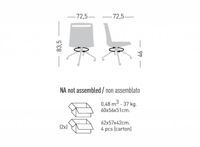 Стул офисный пластиковый Akami UR 725х725х835 мм