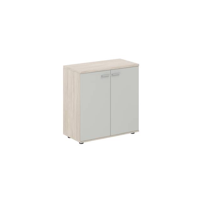 SG.805.OL.SH / Шкаф низкий 800х400х825, 2-х дв., з.ст HDF / корпус: дуб светлый; фасады: серый бархат