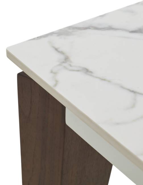 Стол ЭЗМИР (ESMIR) 180 цвет АРАБЕСКАТО (MATTE ARABESCATO SOLID CERAMIC) / ОРЕХ, ®DISAUR