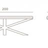 Стол деревянный обеденный Cross антрацит, натуральный 2000х1000х750 мм