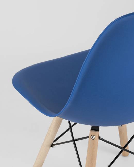 Стул Eames Style DSW синий x4 (разборный каркас)