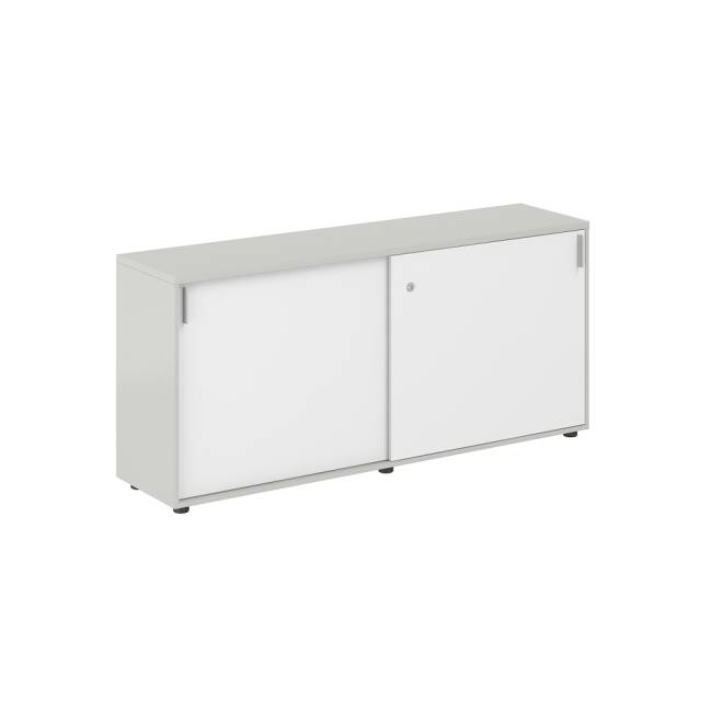 SG.703.SH.WH / Шкаф купе 1638х400х750 низкий, с замком / корпус цвет: серый бархат, фасады: белый