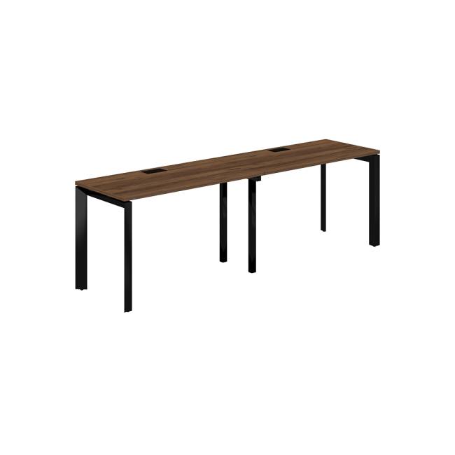PR.221.DM.P59.BL / Рабочая станция s-b-s 2400х600х750 / профиль: 59х59 черный; столешница: дуб модена