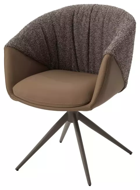 Стул ГИССЕН (GISSEN) 360 град., цвет КОФЕ HP032-08A PU / V885-1, экокожа / ткань / ЛАТТЕ, ®DISAUR