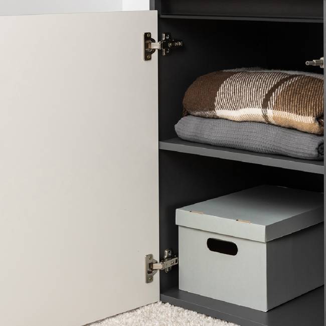 Модульная стенка Сидней № 106 цвет антрацит/МДФ веллюто капучино Модульная стенка Сидней № 106 цвет антрацит/МДФ веллюто капучино