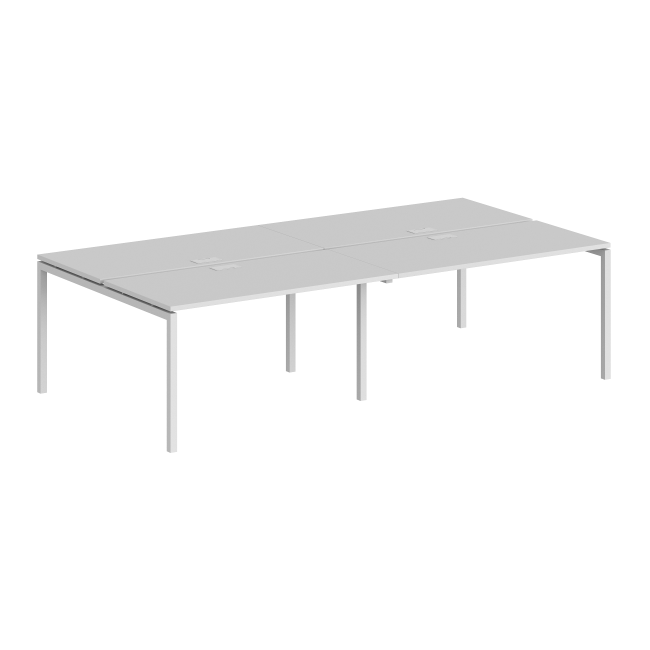 SG.252.WH.44.WH / Рабочая станция 2800х1238х750 / профиль: 40х40 белый; столешница: белый