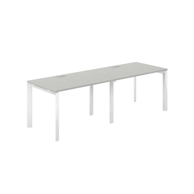 PR.223.SH.P59.WH / Рабочая станция s-b-s 2400х800х750 / профиль: 59х59 белый; столешница: серый бархат