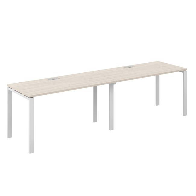 SG.226.OL.63.WH / Рабочая станция s-b-s 2800х800х750 / профиль: 60х30 белый; столешница: дуб светлый