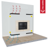 Решётка Kratki Luft 560х560х120 45S угловая черная
