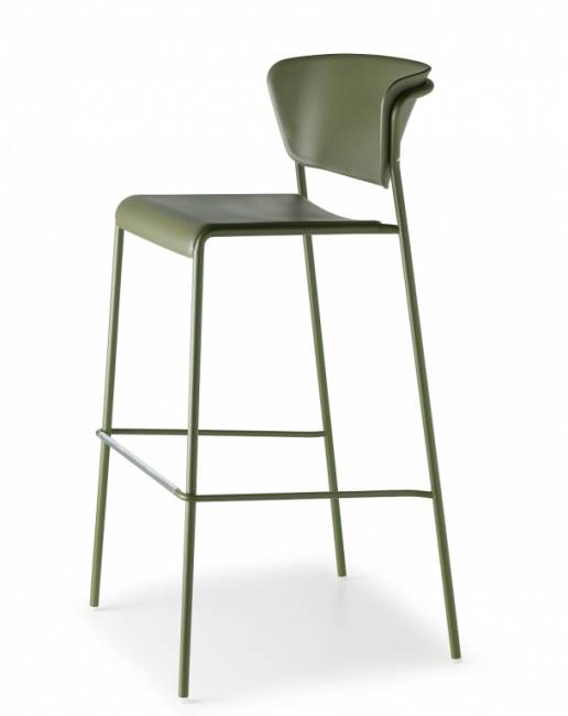 Стул пластиковый барный Lisa Technopolymer Go Green оливковый 520х500х980 мм Стул пластиковый барный Lisa Technopolymer Go Green оливковый 520х500х980 мм