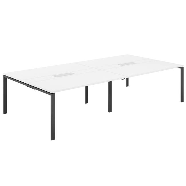 SG.286.WH.63.AN.WH / Стол переговорный комбинированный 3200х1638х750 МК60х30 / профиль: 60х30 антрацит; столешница: белый, вставка белая