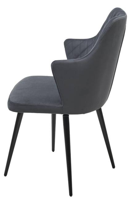 Стул ГЕРМАН (HERMAN) 360 град. BM-3 ТЕМНО-СЕРЫЙ, велюр / черный каркас