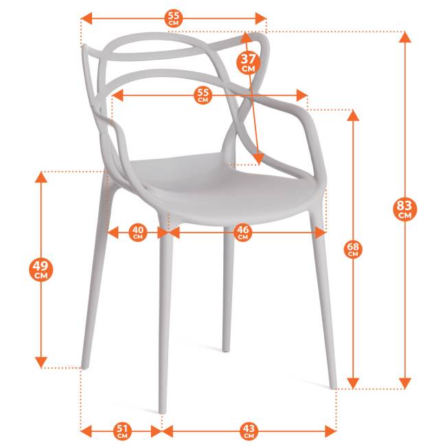 Стул Кет Чаир/Cat Chair (мод.028)/1 шт. в упаковке пластик, 53х59х82,5см, черный черный 3010 черный пластик Стул Кет Чаир/Cat Chair (мод.028)/1 шт. в упаковке пластик, 53х59х82,5см, черный черный 3010 черный пластик