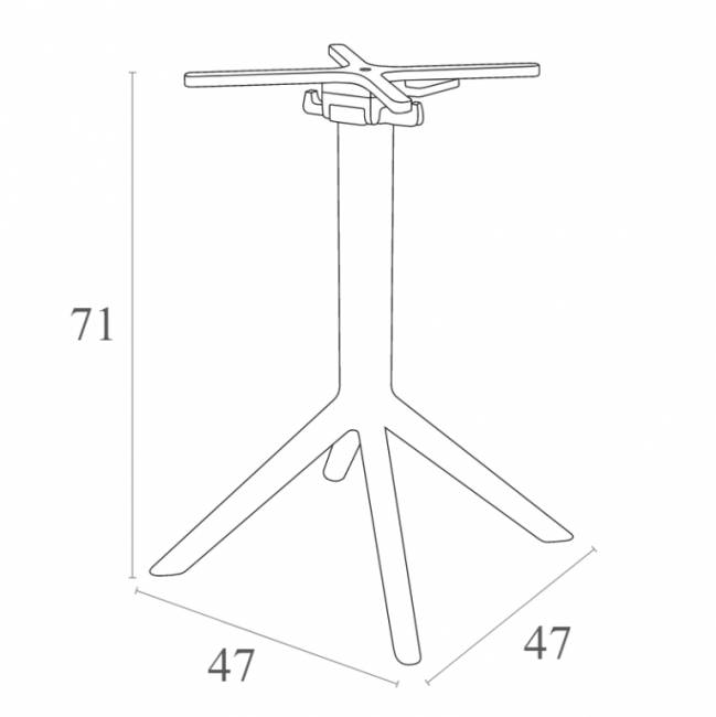 Подстолье пластиковое складное Sky Folding Legs черный 470х470х710 мм Подстолье пластиковое складное Sky Folding Legs черный 470х470х710 мм