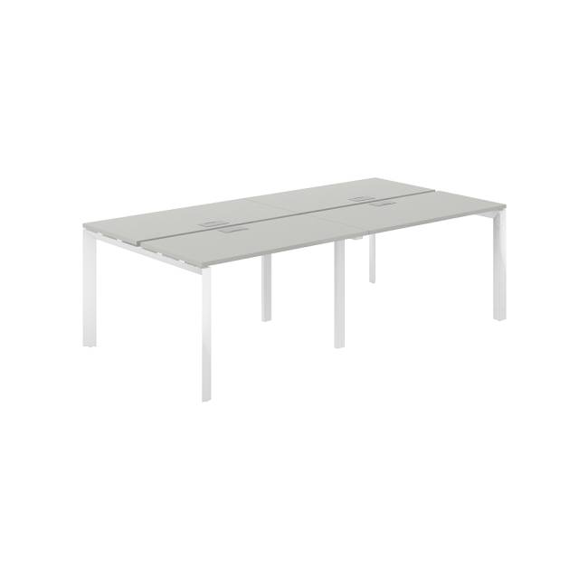 PR.251.SH.P59.WH / Рабочая станция 2400х1238х750 / профиль: 59х59 белый; столешница: серый бархат