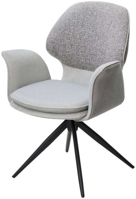 Стул ЛЕННЕ (LENNE) 360 град. поворот., цвет СЕРЫЙ MILAN-450/ MOHAIR-151, ткань/ Черный, ®DISAUR