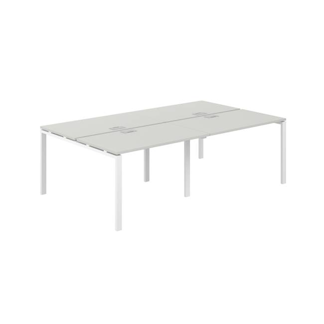 SG.254.SH.63.WH / Рабочая станция 2400х1438х750 / профиль: 60х30 белый; столешница: серый бархат