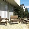 Кресло пластиковое плетеное с подушкой Miami Lounge Armchair коричневый 720х760х890 мм