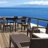 Кресло пластиковое плетеное с подушкой Miami Lounge Armchair коричневый 720х760х890 мм