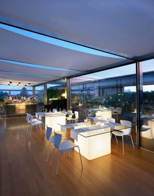 Стол пластиковый светящийся Square Lighting белый 1500х1500х740 мм