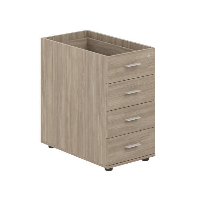 SG.522.OD.OD / Тумба приставная 400х700х725 с 4 ящ., с замком без топа / корпус: дуб темный; фасады: дуб темный