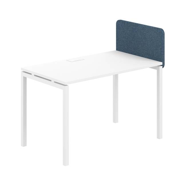SG.335.BL / Экран боковой/промежуточный тканевый 700х400(370)х30 (для стола гл.700)  / цвет: BAHAMA PLUS BLUE, под крепление 10 мм