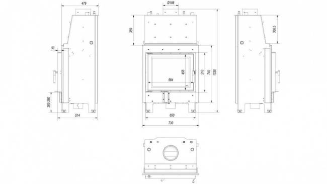 Топка с теплообменником Kratki PRO MBZ/PW/13/W