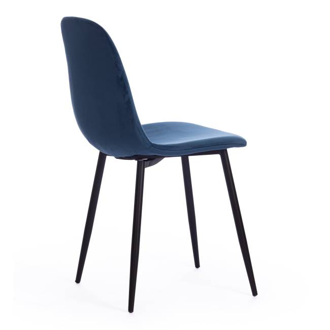 Стул Бриз/Breeze (мод.4724) велюр/металл, 44х53х87см, синий (HLR 63)/черный (Комплект из 4 шт.) синий Велюр/металл