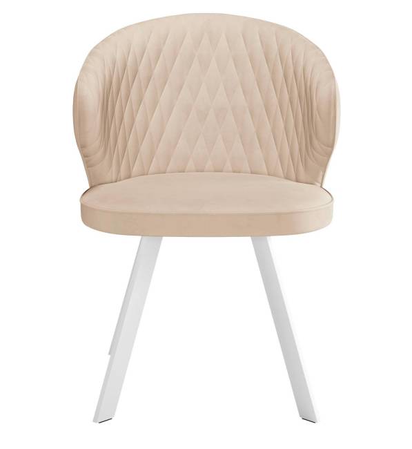 Стул DikLine 249 поворотный, B03 BEIGE, ножки белые