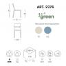 Стул пластиковый Sai Go Green голубой 480х510х820 мм