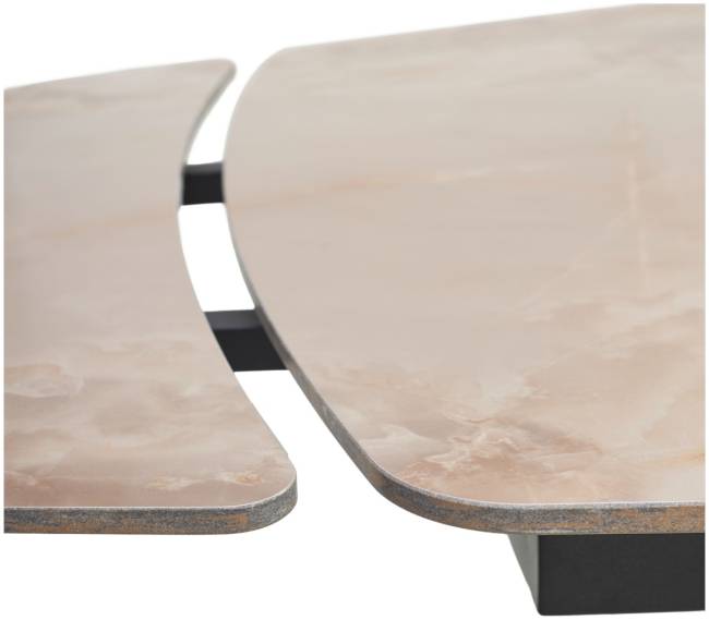 Стол АЛАТРИ (ALATRI) 120 АМБЕР ЖАДЕ ГЛЯНЦЕВЫЙ (GLOSS AMBER JADE) керамика /ЧЕРНЫЙ, ®DISAUR