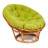 Кресло Папасан/Papasan (23/01 W) /с подушкой и ремешками/ диаметр подушки 125см, 115х101х104см, коньячный, флок олива, 23 Cognac (коньяк)