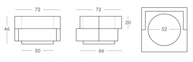 Кашпо пластиковое Cubic Yo Standard 720х720х460 мм